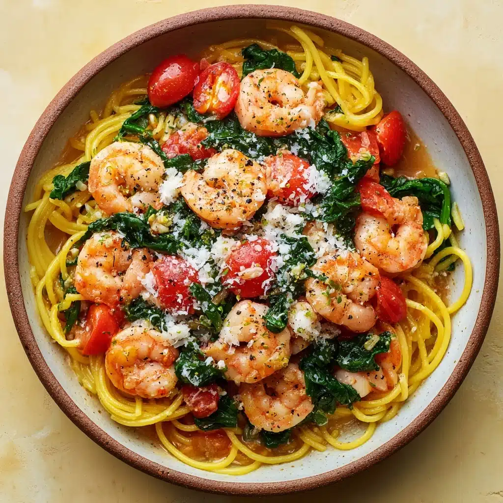 Tomato Spinach Shrimp Pasta Recipe