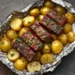 Garlic Steak and Potato Foil Packs Recipe