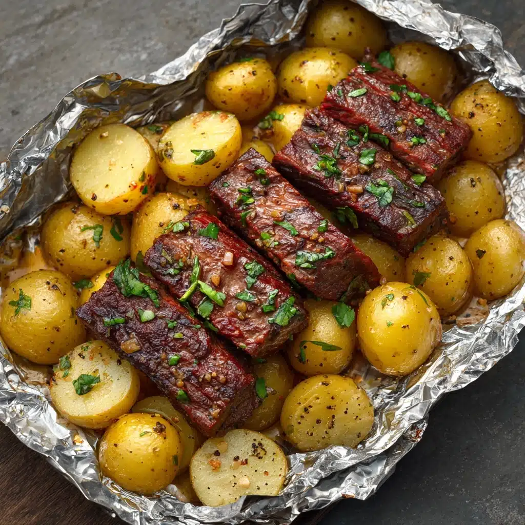 Garlic Steak and Potato Foil Packs Recipe