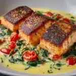 Healthy & Creamy Tuscan Salmon Pasta Recipe