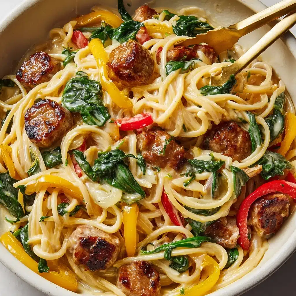 Creamy Sausage and Peppers Pasta Recipe - Recipe Image