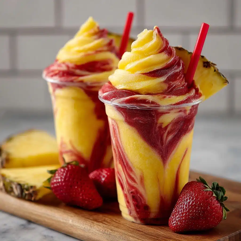 Fresh Pineapple Strawberry Swirled Slushies Recipe