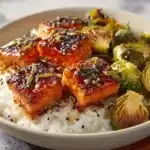 Teriyaki Salmon Bowls with Brussels Sprouts Recipe