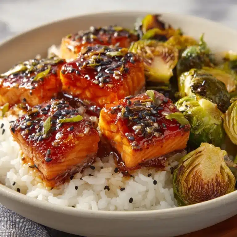 Teriyaki Salmon Bowls with Brussels Sprouts Recipe