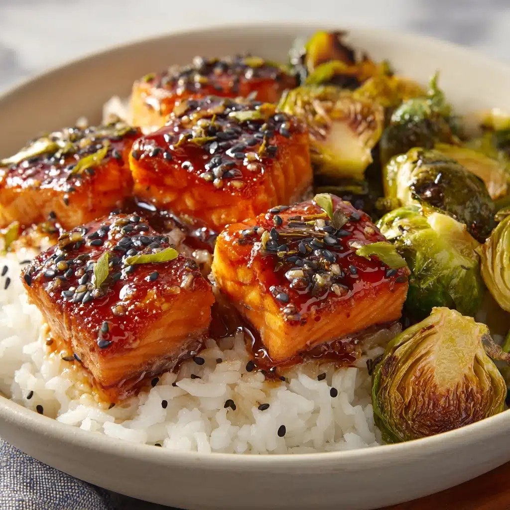 Teriyaki Salmon Bowls with Brussels Sprouts Recipe