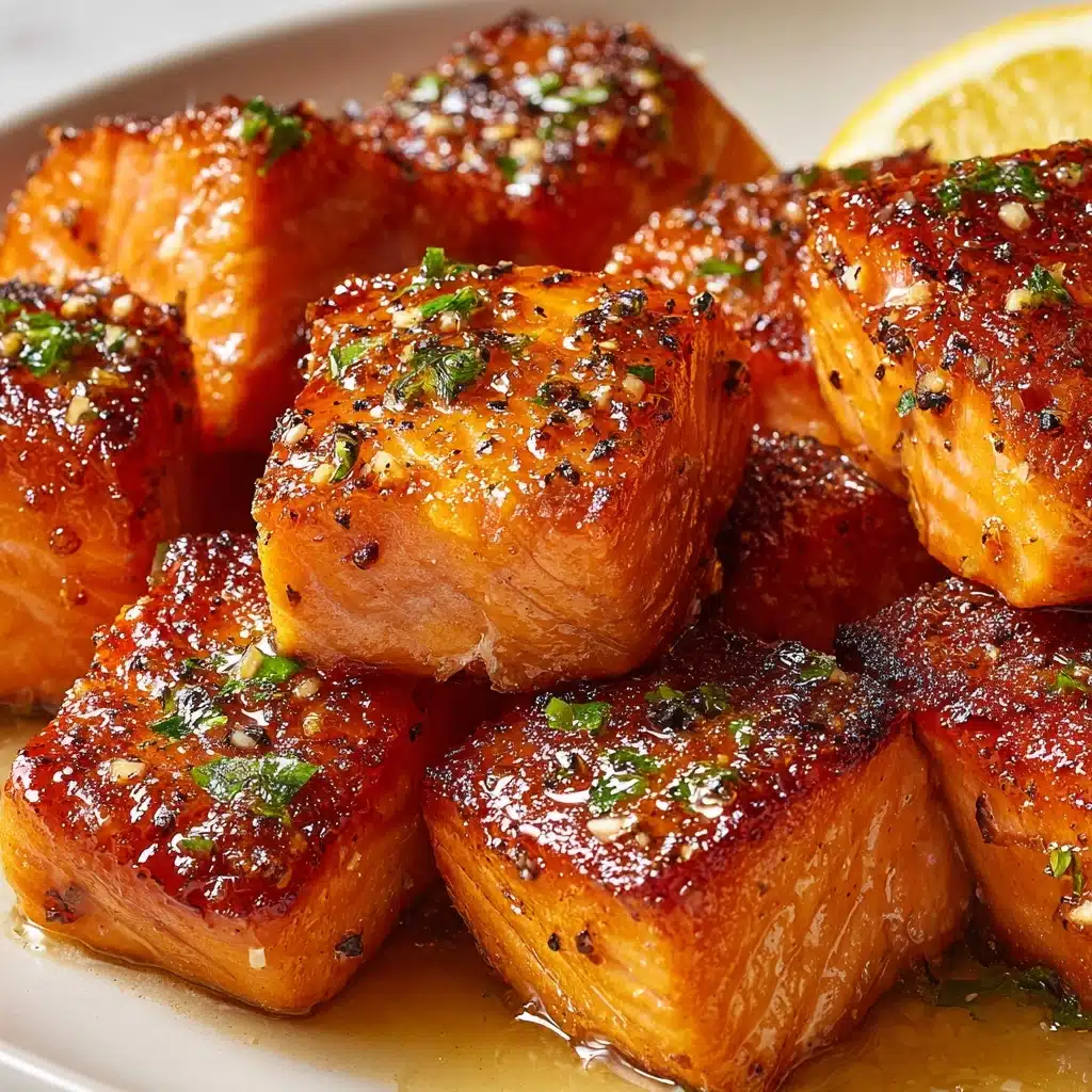 Lemon Garlic Air Fryer Salmon Bites Recipe - Recipe Image