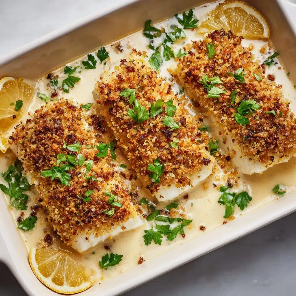 Creamy Lemon Garlic Baked Cod Recipe - Recipe Image