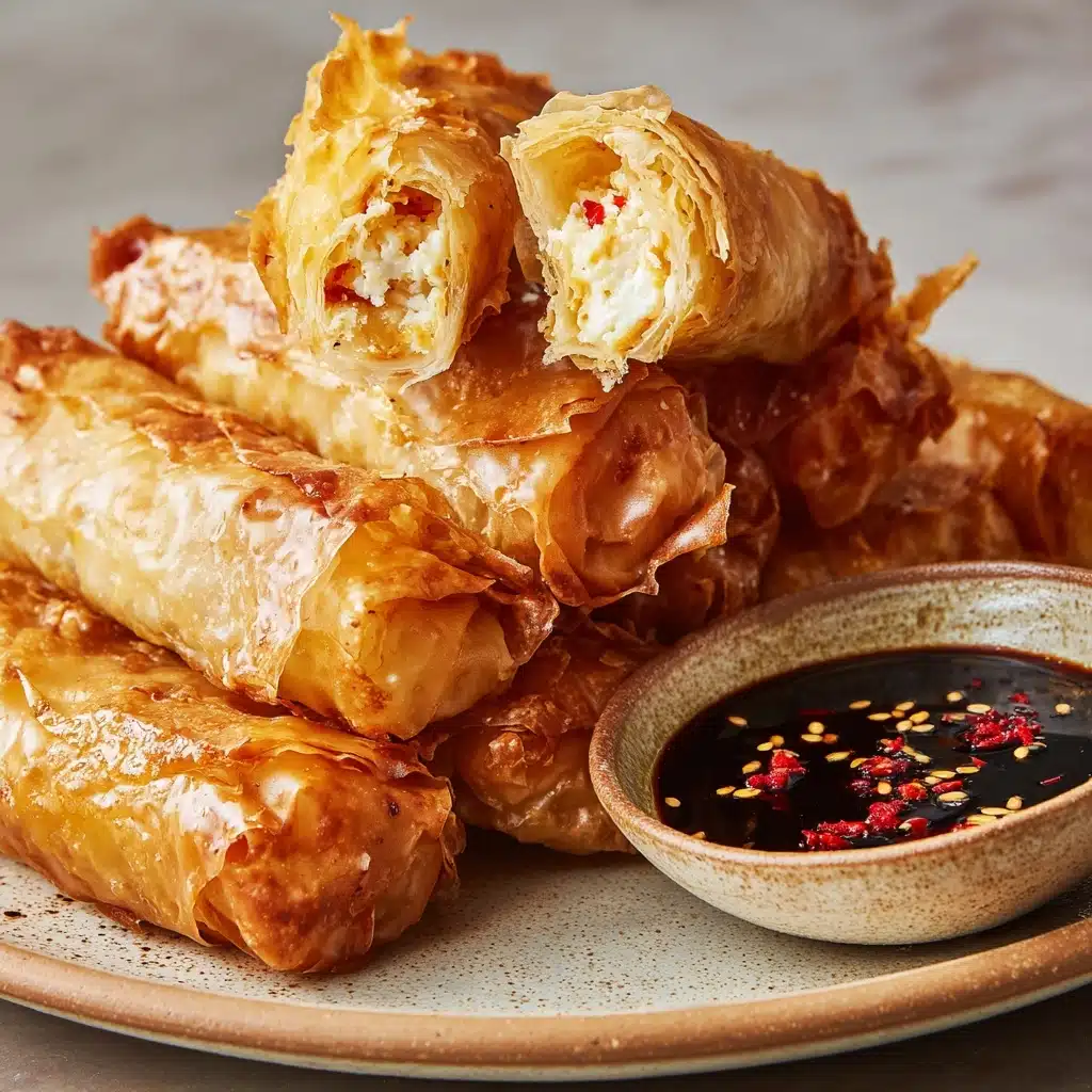 Oven Fried Feta Rolls with Chili Honey Recipe - Recipe Image