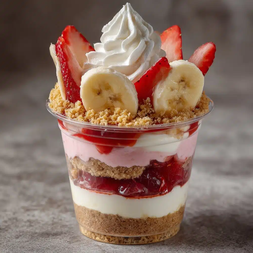 Banana Strawberry Pudding Cheesecake Cups Recipe - Recipe Image