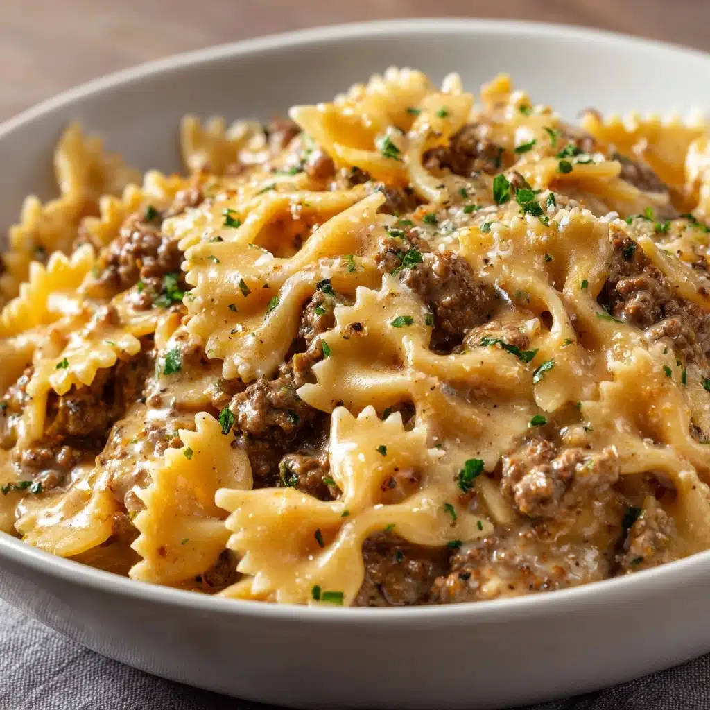 Creamy Beef and Bowtie Pasta Recipe