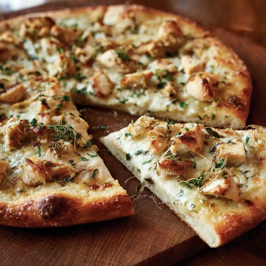 Roasted Garlic Chicken and Herb Pizza Recipe - Recipe Image