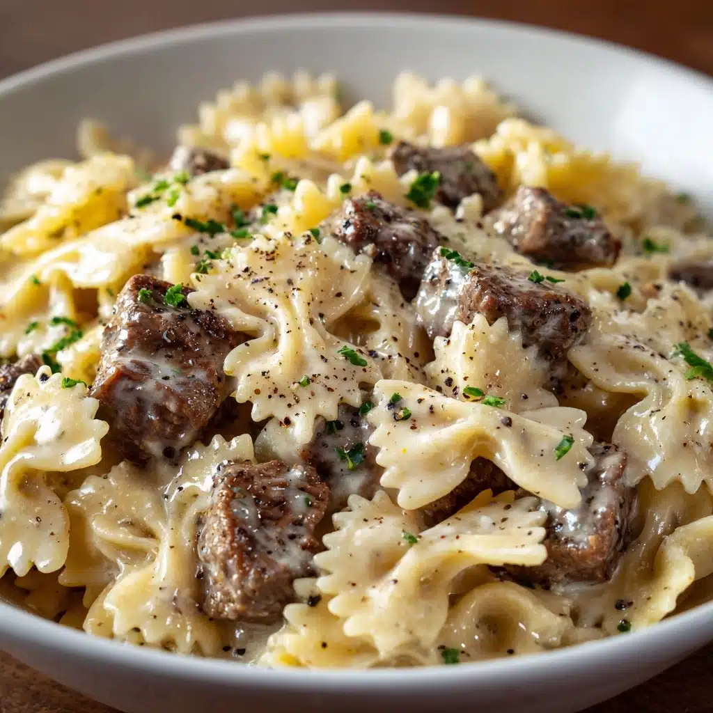 Creamy Beef and Bowtie Pasta Recipe - Recipe Image