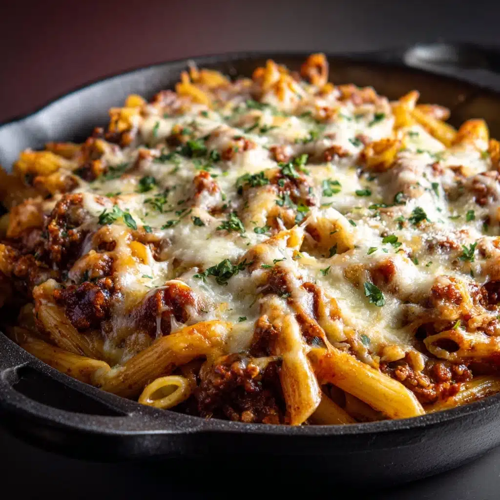 Cheesy Ground Beef Pasta Skillet Recipe - Recipe Image