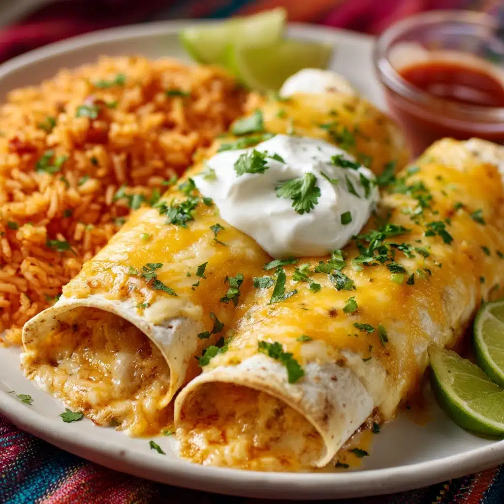 Smothered Green Chile Chicken Burritos Recipe - Recipe Image