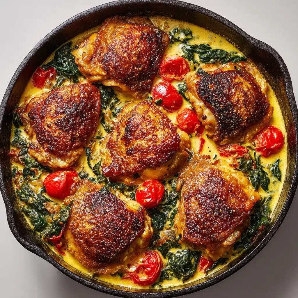 Creamy Pesto Chicken with Roasted Tomatoes and Spinach Recipe - Recipe Image