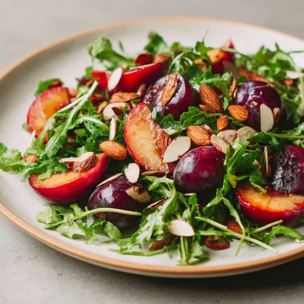 French Beans with Grilled Peach and Almond Vinaigrette Recipe - Recipe Image