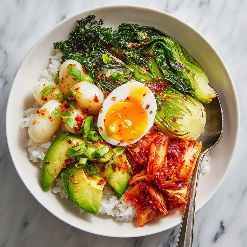 Kimchi Rice Bowl with Jammy Eggs Recipe - Recipe Image