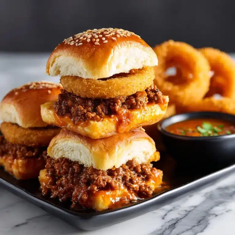 Onion Ring Cheese Burger Sliders Recipe