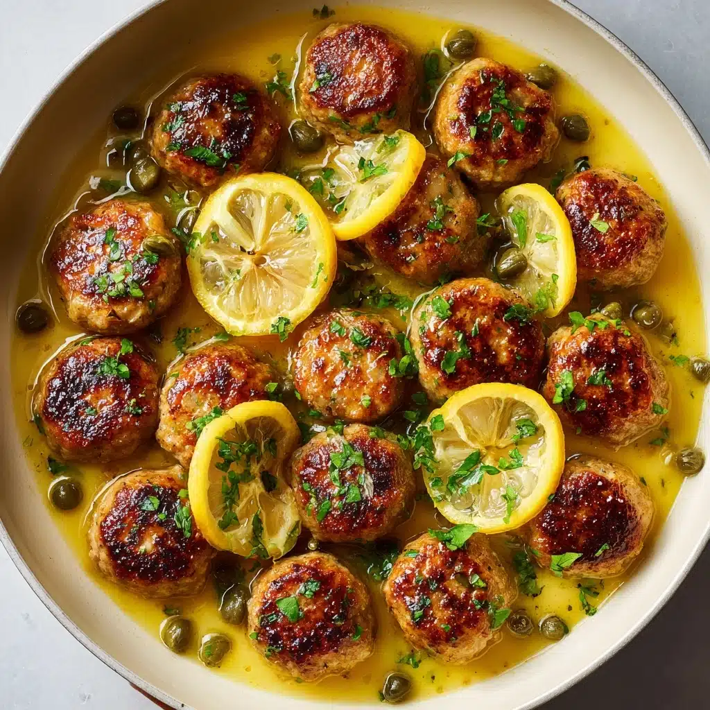 Saucy Chicken Piccata Meatballs Recipe - Recipe Image