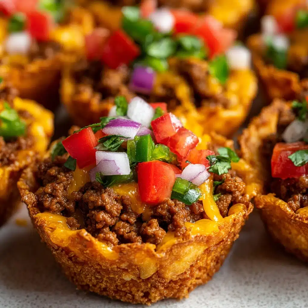 Mini Taco Cupcakes with Zesty Ground Beef and Cheese Recipe - Recipe Image