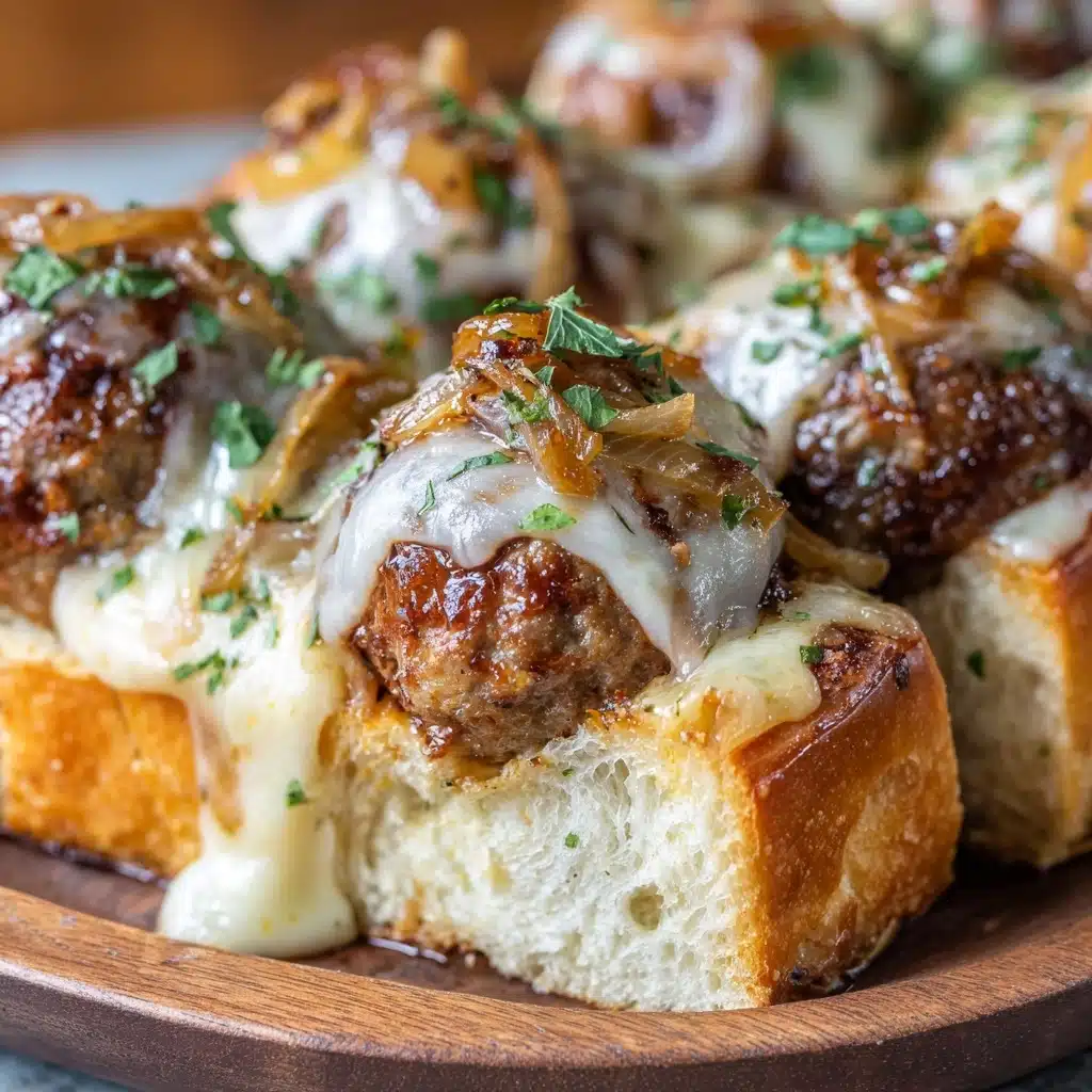 Cheesy French Onion Meatball Subs Recipe - Recipe Image