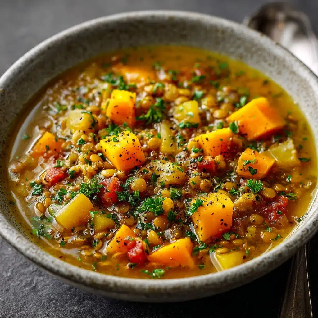 Hearty Lentil Soup with Ground Beef Recipe - Recipe Image