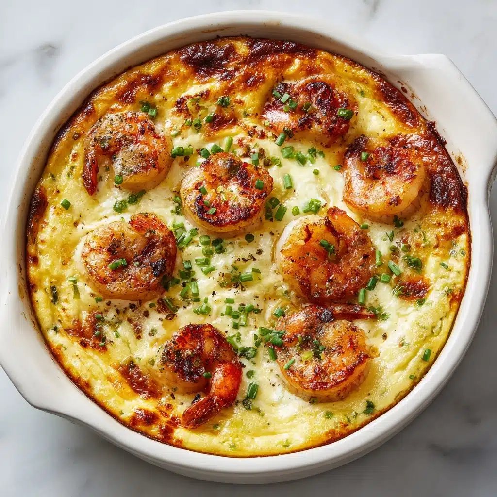 Easy Creamy Shrimp and Grits Casserole with Cheddar Crust Everyone Will Love Recipe