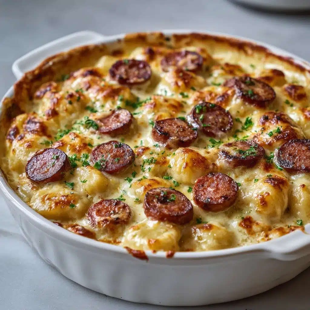 Crockpot Pierogi Casserole with Kielbasa Recipe - Recipe Image