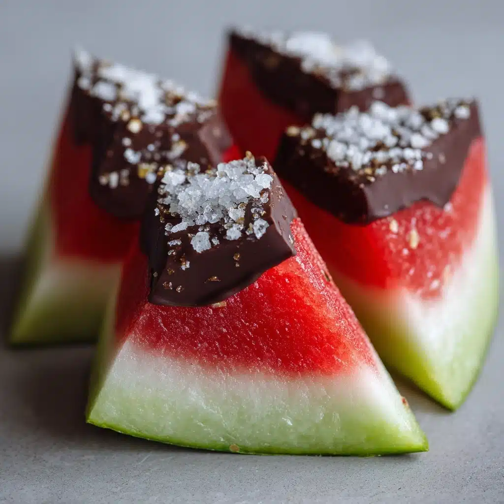 Sea Salt Dark Chocolate Watermelon Slices Recipe - Recipe Image