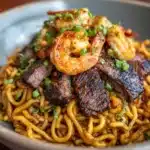Shrimp and Steak Noodles Recipe