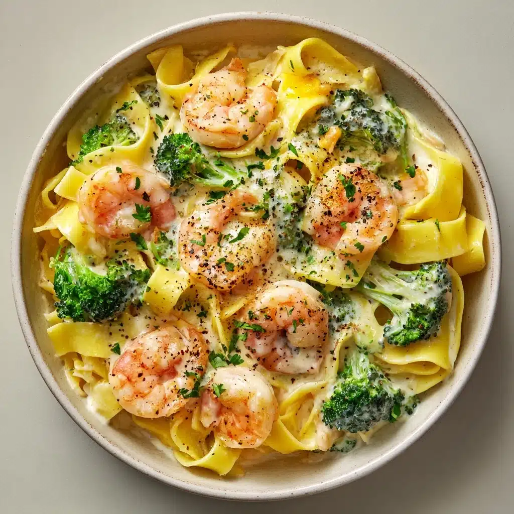 Broccoli Shrimp Alfredo Recipe - Recipe Image