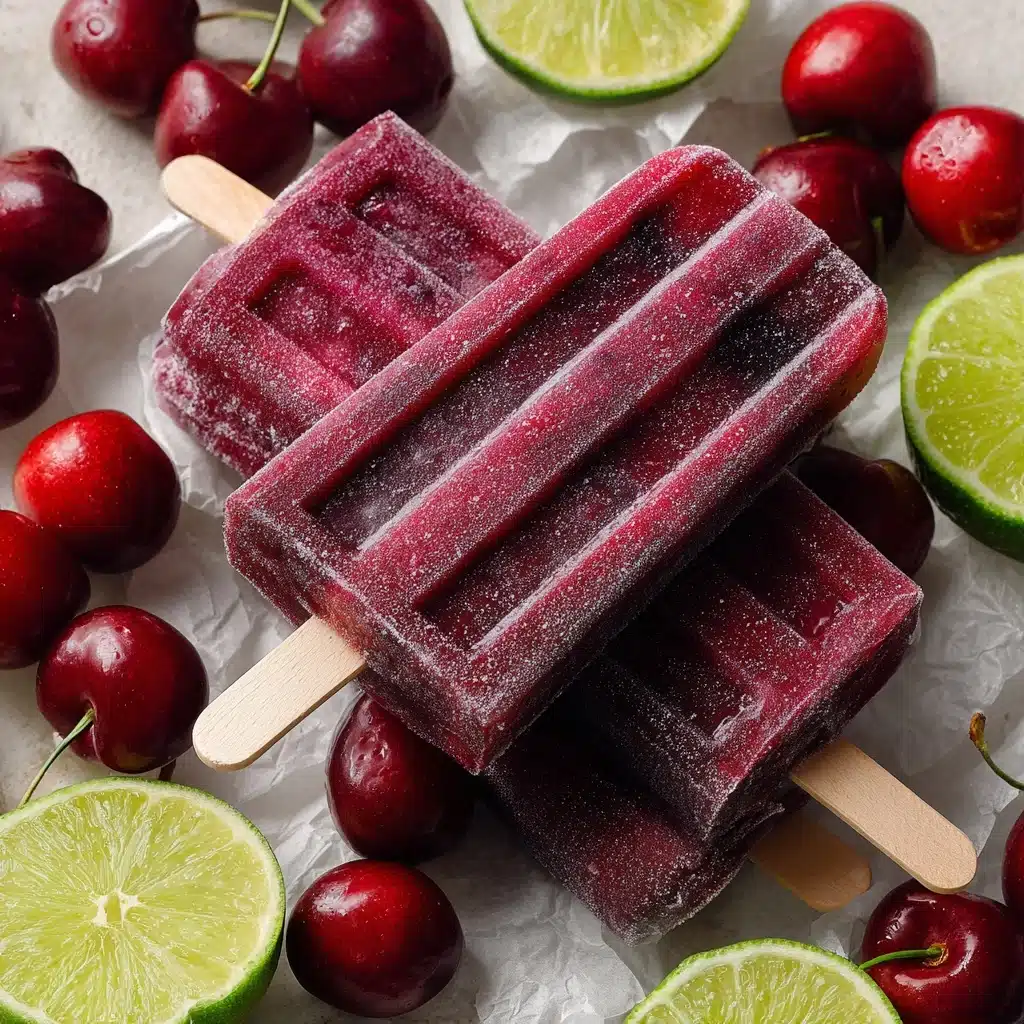 Cherry Lime Ice Pops Recipe - Recipe Image