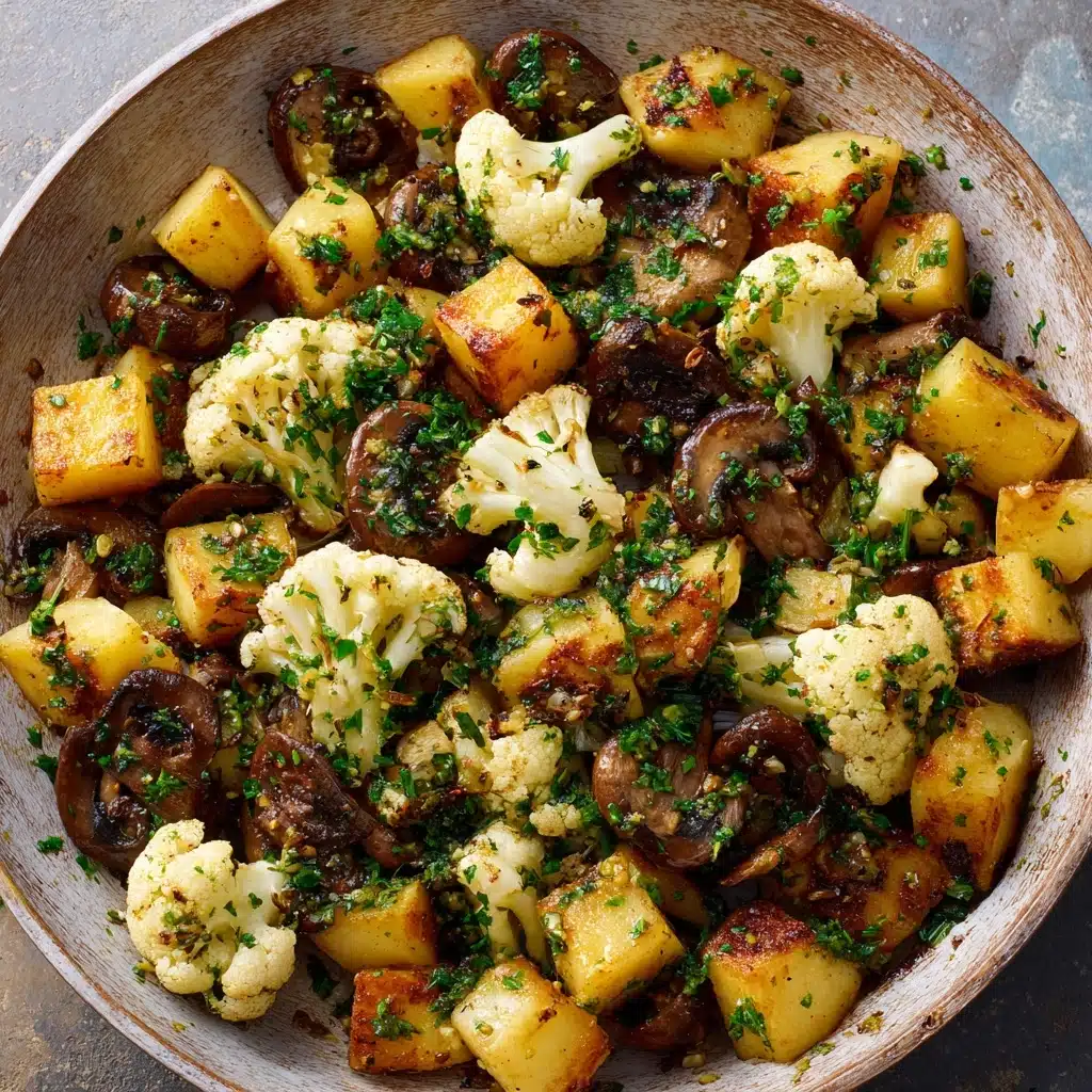 Garlic Mushrooms Cauliflower Skillet Recipe