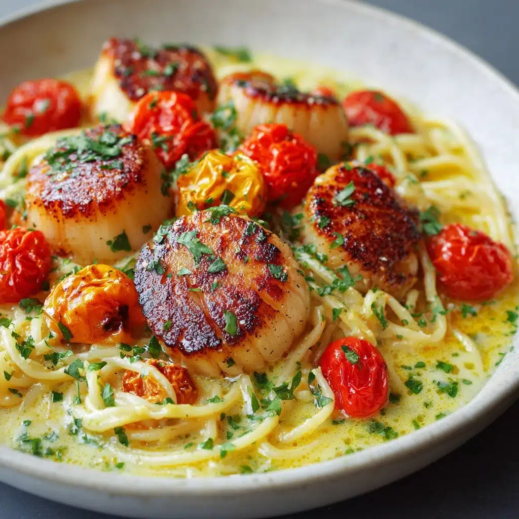 Shrimp Scallop Pasta with Cherry Tomatoes Recipe