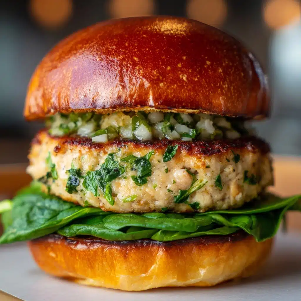 White Cheddar Spinach Chicken Burgers Recipe - Recipe Image