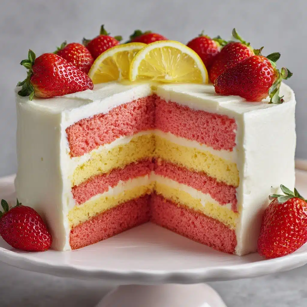 Strawberry Lemonade Cake With Lemon Cream Cheese Frosting Recipe - Recipe Image