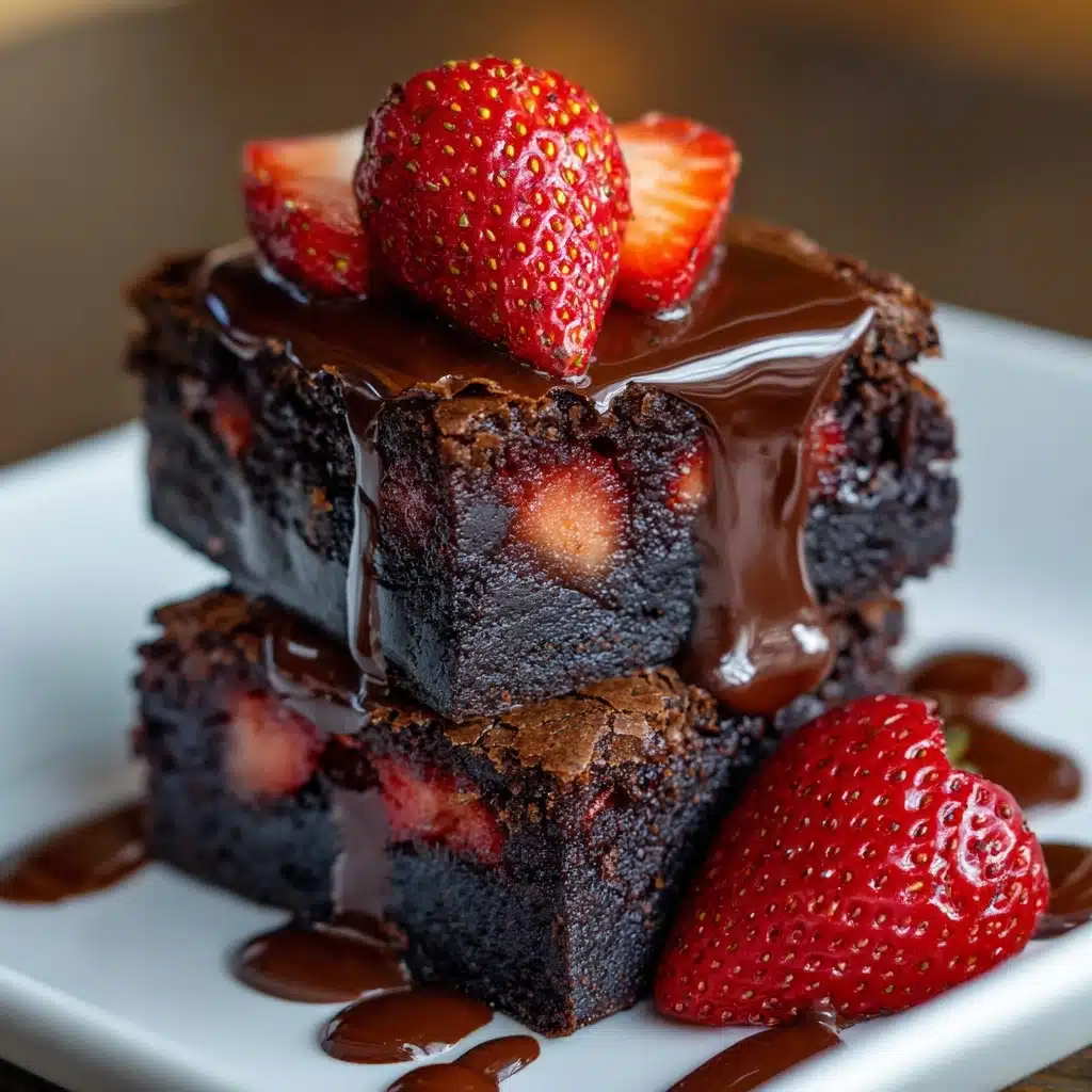 Chocolate Covered Strawberry Brownies Recipe - Recipe Image