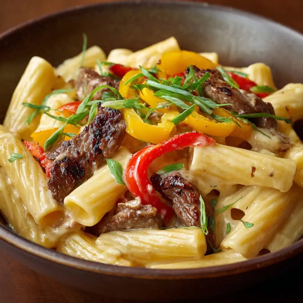 Philly Cheesesteak Pasta Recipe - Recipe Image