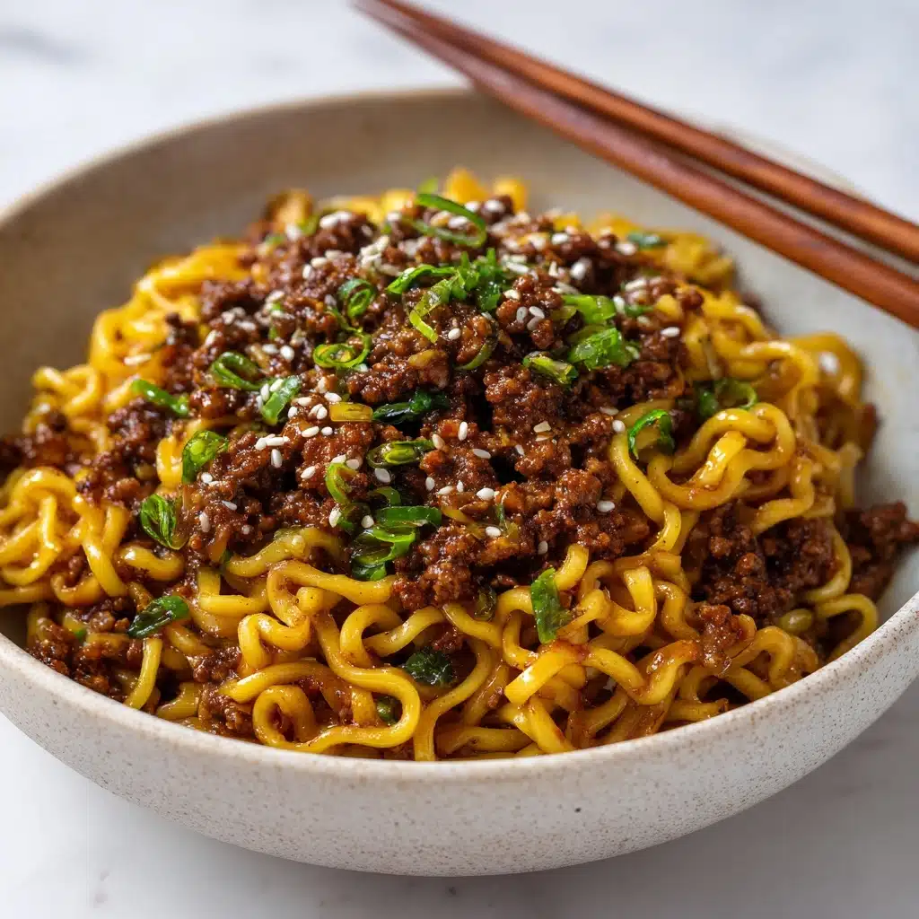 Mongolian Ground Beef Noodles Recipe - Recipe Image