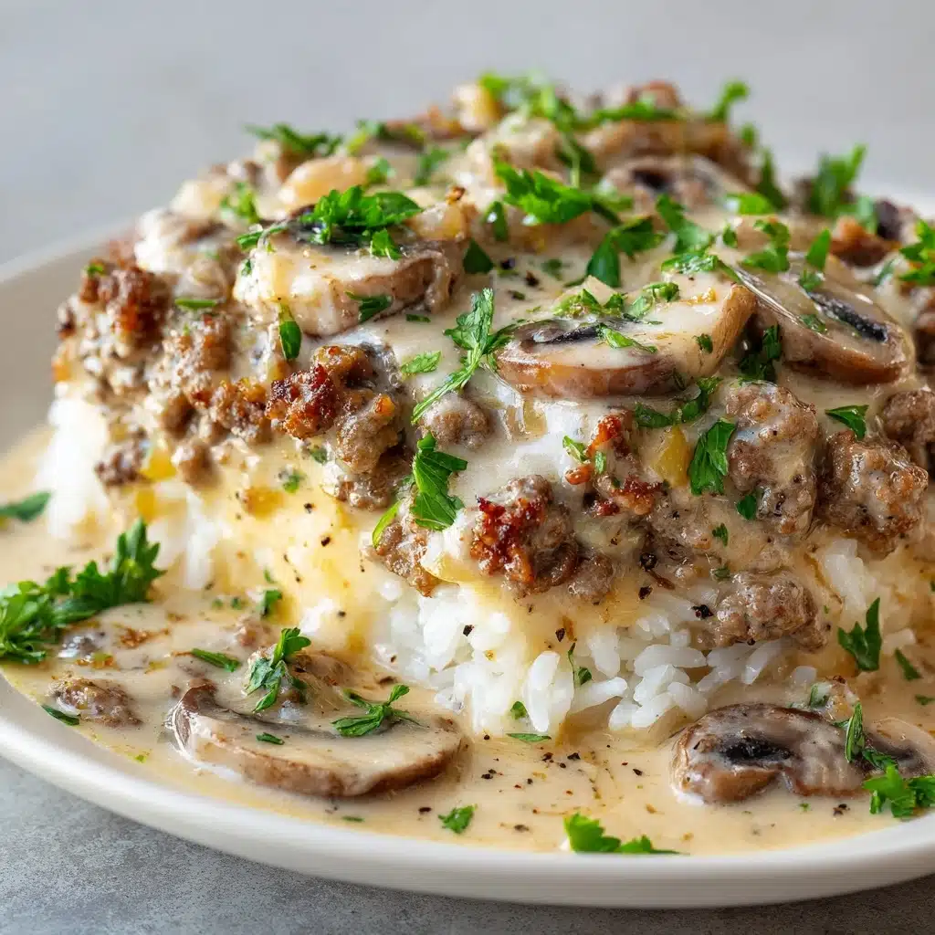 Ground Beef Stroganoff and Rice Recipe - Recipe Image
