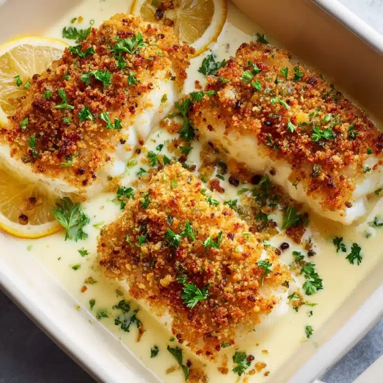 Creamy Lemon Garlic Baked Cod Recipe