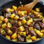Garlic Butter Steak Bites with Herb Potatoes Recipe