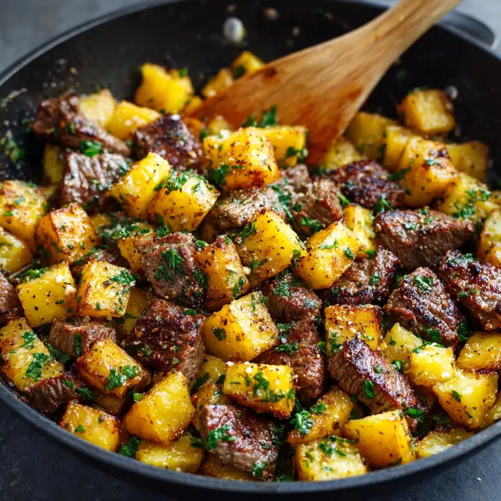 Garlic Butter Steak Bites with Herb Potatoes Recipe