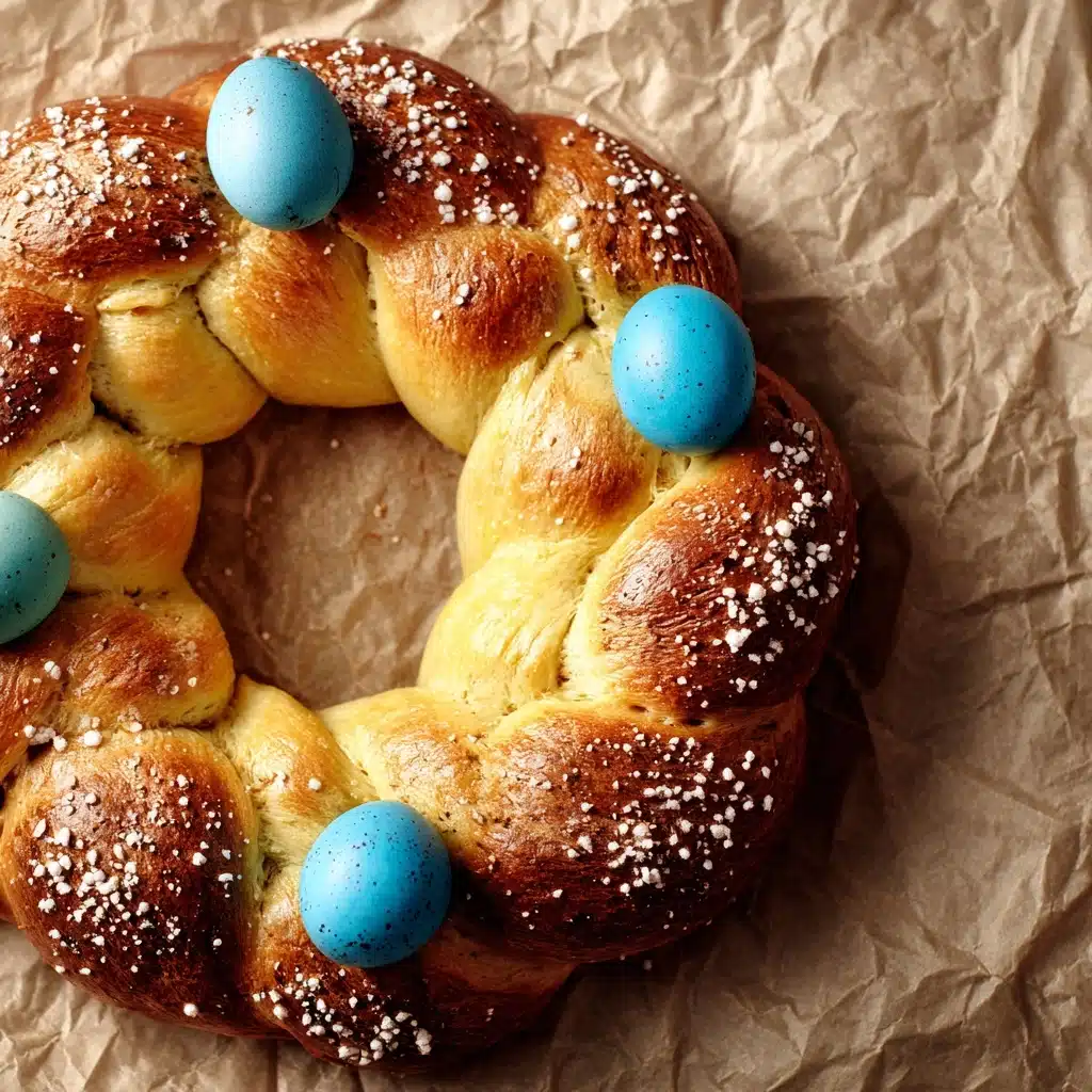 Italian Easter Bread With Dyed Eggs Recipe