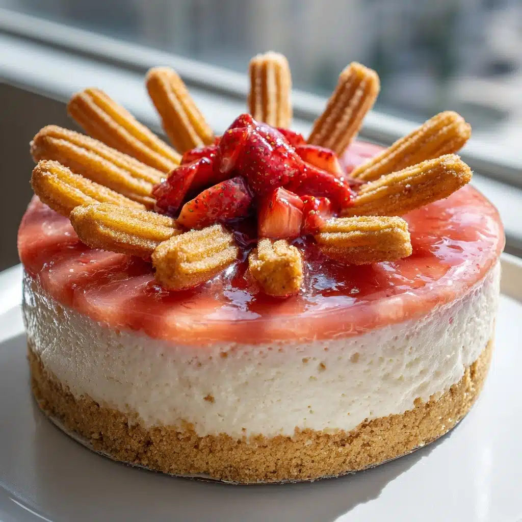 Strawberry Crunch Churro Cheesecake Recipe - Recipe Image