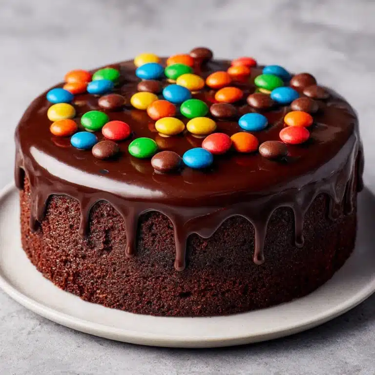 Candy-filled M&M Drip Cake Recipe