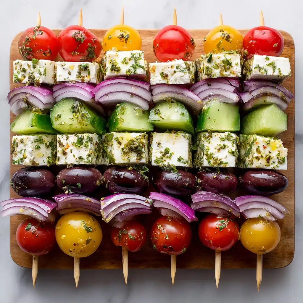 Greek Salad Skewers: A Fresh, Flavorful Bite-Sized Treat Recipe - Recipe Image