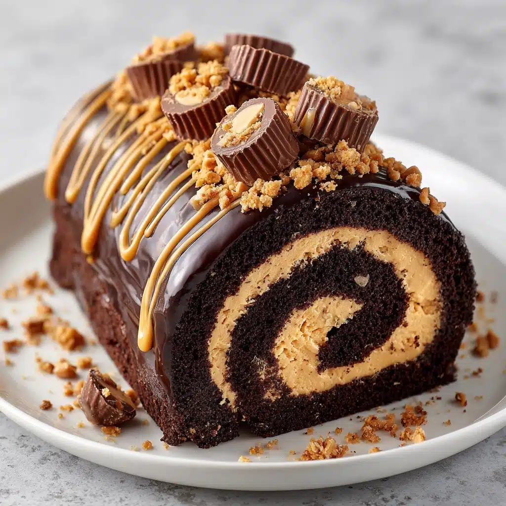 Decadent Chocolate Peanut Butter Cake Roll Recipe - Recipe Image