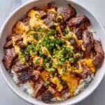 Korean BBQ Steak Rice Bowls with Spicy Cream Sauce Recipe