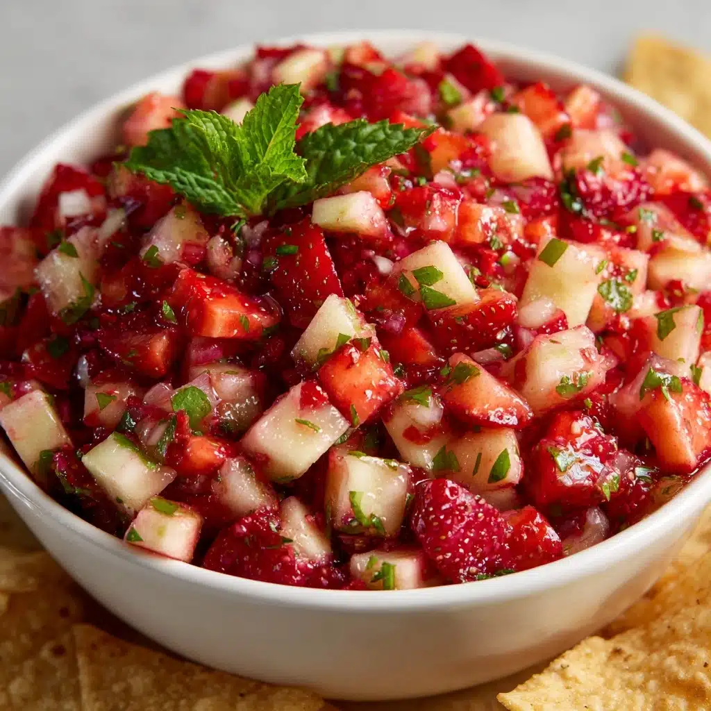 Dessert Strawberry Salsa with Cinnamon Chips Recipe - Recipe Image